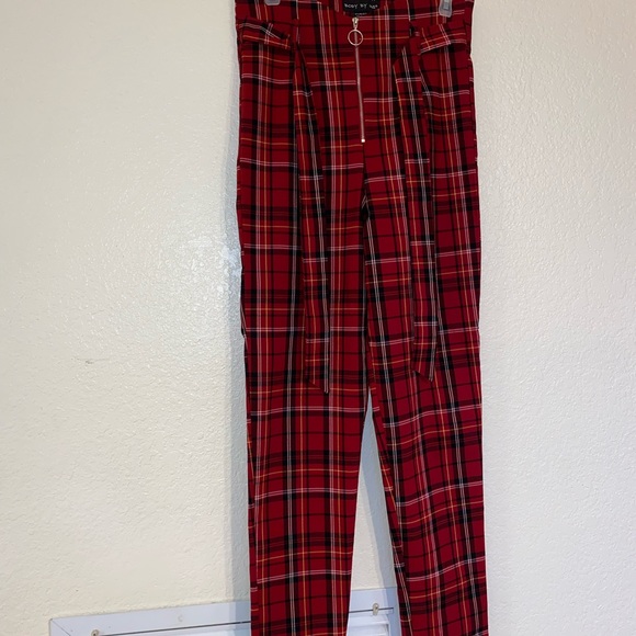 Platted Red,White and a hint of yellow Dress pants - Picture 6 of 6